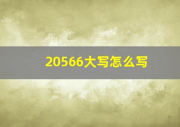 20566大写怎么写