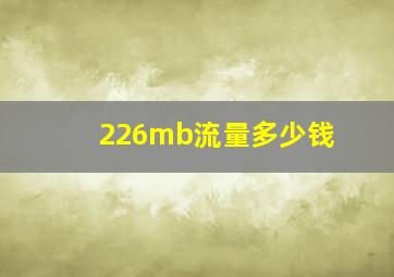 226mb流量多少钱