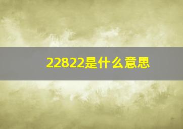 22822是什么意思