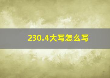 230.4大写怎么写