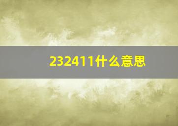 232411什么意思