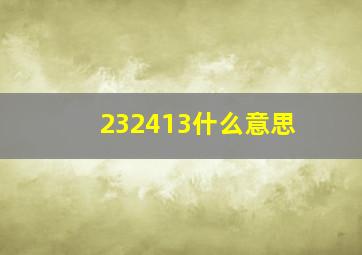 232413什么意思