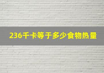 236千卡等于多少食物热量