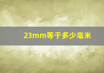 23mm等于多少毫米