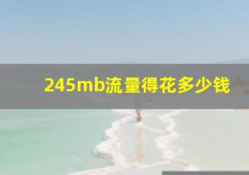 245mb流量得花多少钱