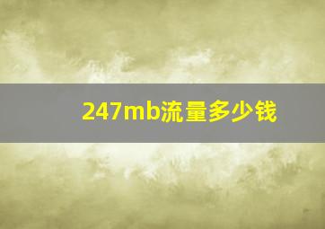 247mb流量多少钱