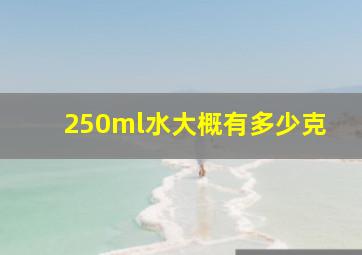 250ml水大概有多少克