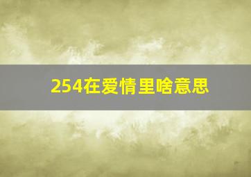 254在爱情里啥意思