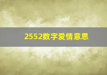 2552数字爱情意思