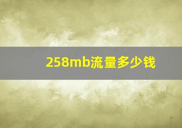 258mb流量多少钱