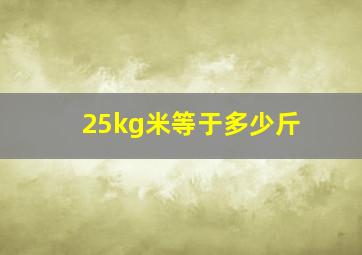 25kg米等于多少斤