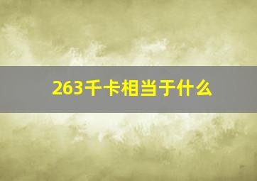 263千卡相当于什么