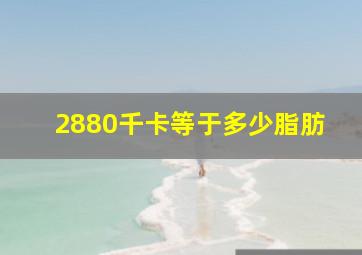 2880千卡等于多少脂肪