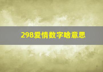 298爱情数字啥意思