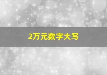 2万元数字大写