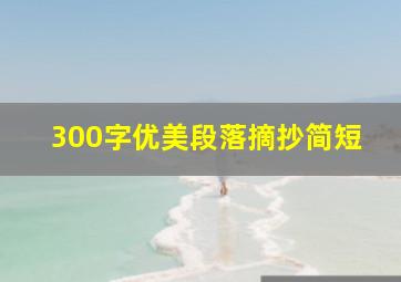 300字优美段落摘抄简短