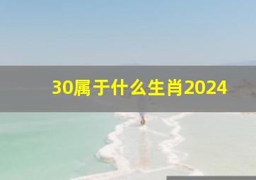 30属于什么生肖2024