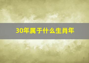 30年属于什么生肖年