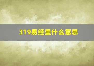 319易经里什么意思