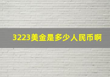 3223美金是多少人民币啊