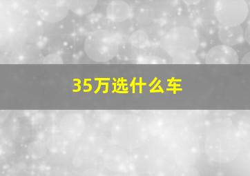 35万选什么车