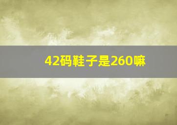 42码鞋子是260嘛