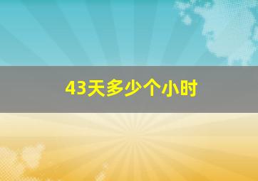 43天多少个小时