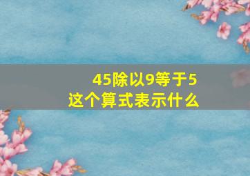 45除以9等于5这个算式表示什么