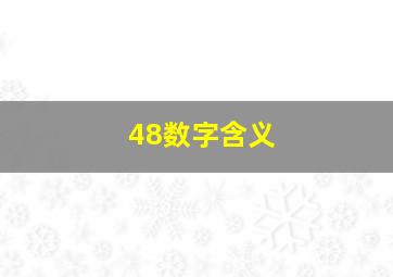 48数字含义