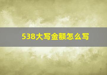 538大写金额怎么写