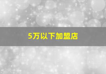 5万以下加盟店