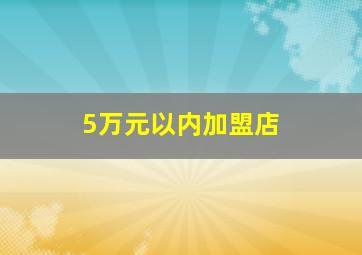 5万元以内加盟店