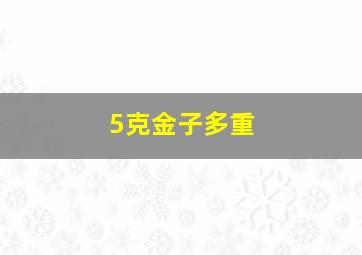 5克金子多重