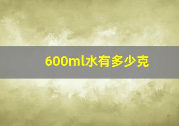 600ml水有多少克