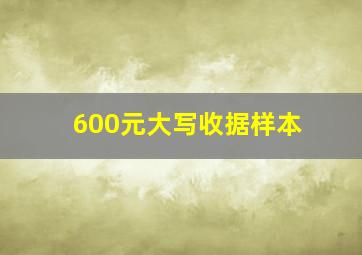 600元大写收据样本