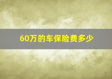 60万的车保险费多少