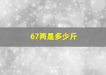 67两是多少斤