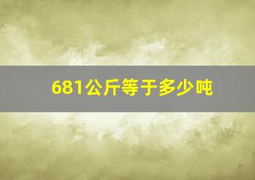 681公斤等于多少吨