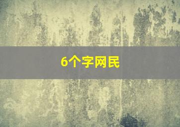 6个字网民