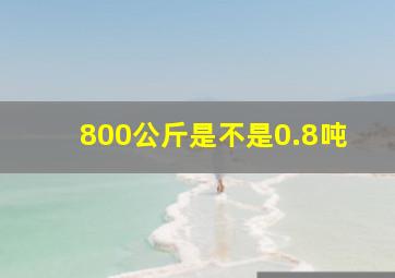 800公斤是不是0.8吨