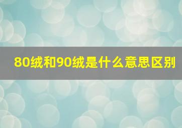 80绒和90绒是什么意思区别