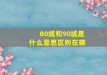 80绒和90绒是什么意思区别在哪