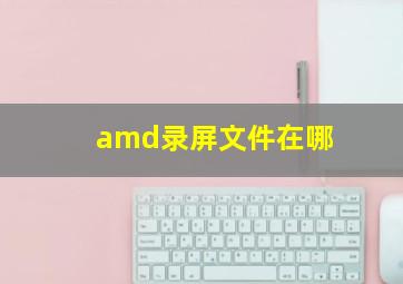 amd录屏文件在哪