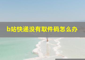 b站快递没有取件码怎么办