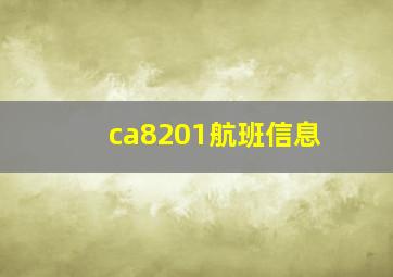 ca8201航班信息