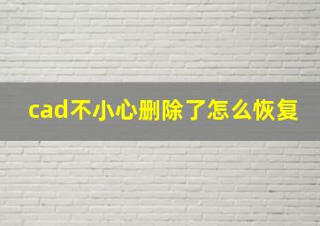 cad不小心删除了怎么恢复