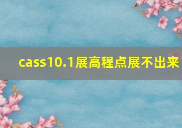 cass10.1展高程点展不出来