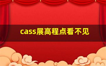 cass展高程点看不见