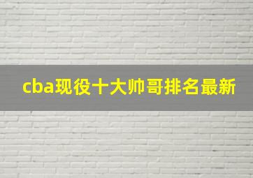 cba现役十大帅哥排名最新