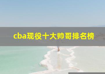 cba现役十大帅哥排名榜